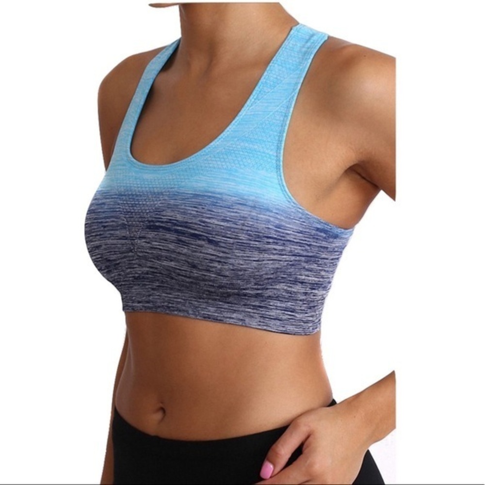 M USA Blue Gradient Racerback Sports Bra Size S